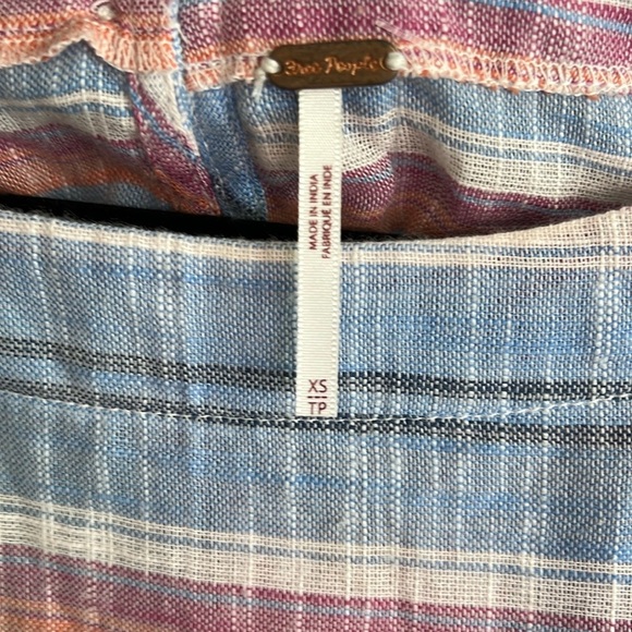 Free People Blue and Pink Ruffled Blouse - Picture 3 of 5
